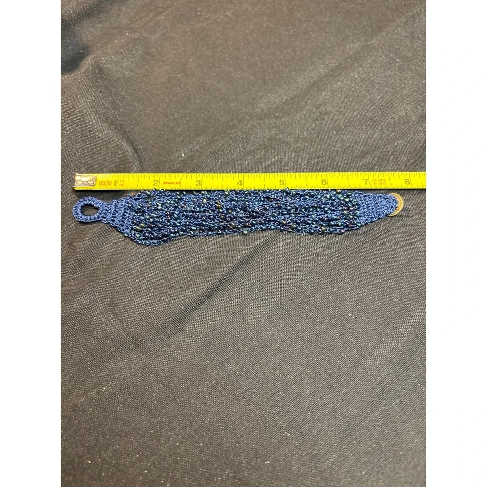 Boho Beaded Bracelet Blue‎ Multi Strand Charm Clasp